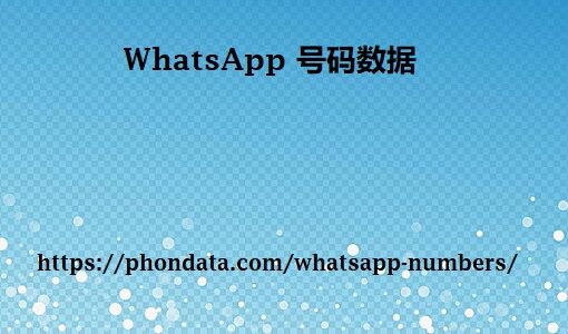 WhatsApp 号码数据