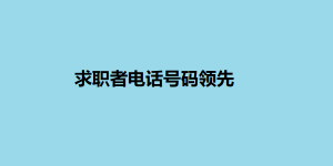 求职者电话号码领先