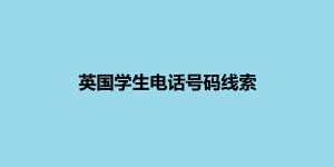 英国学生电话号码线索